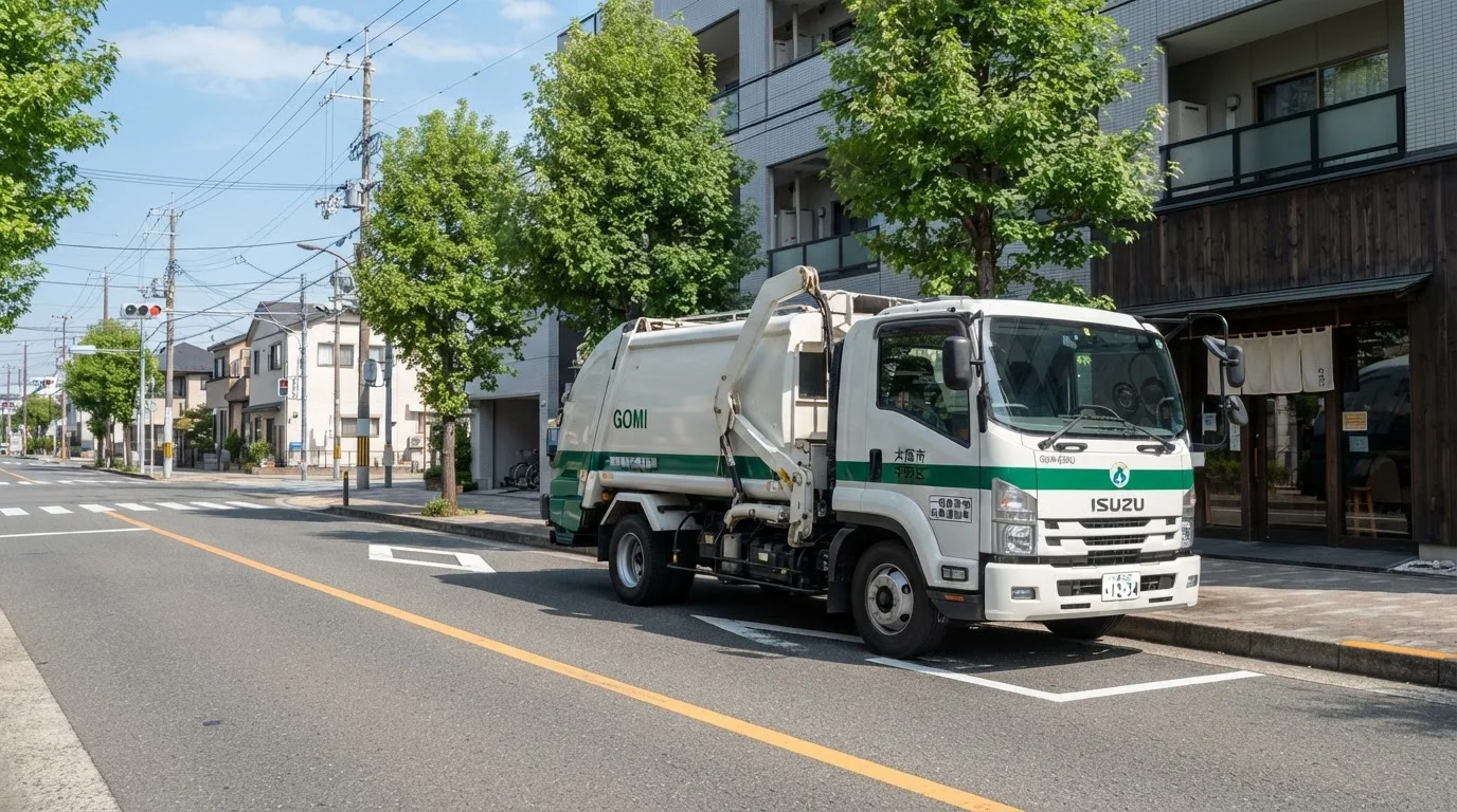 産業廃棄物の運搬に使用するコンテナ車